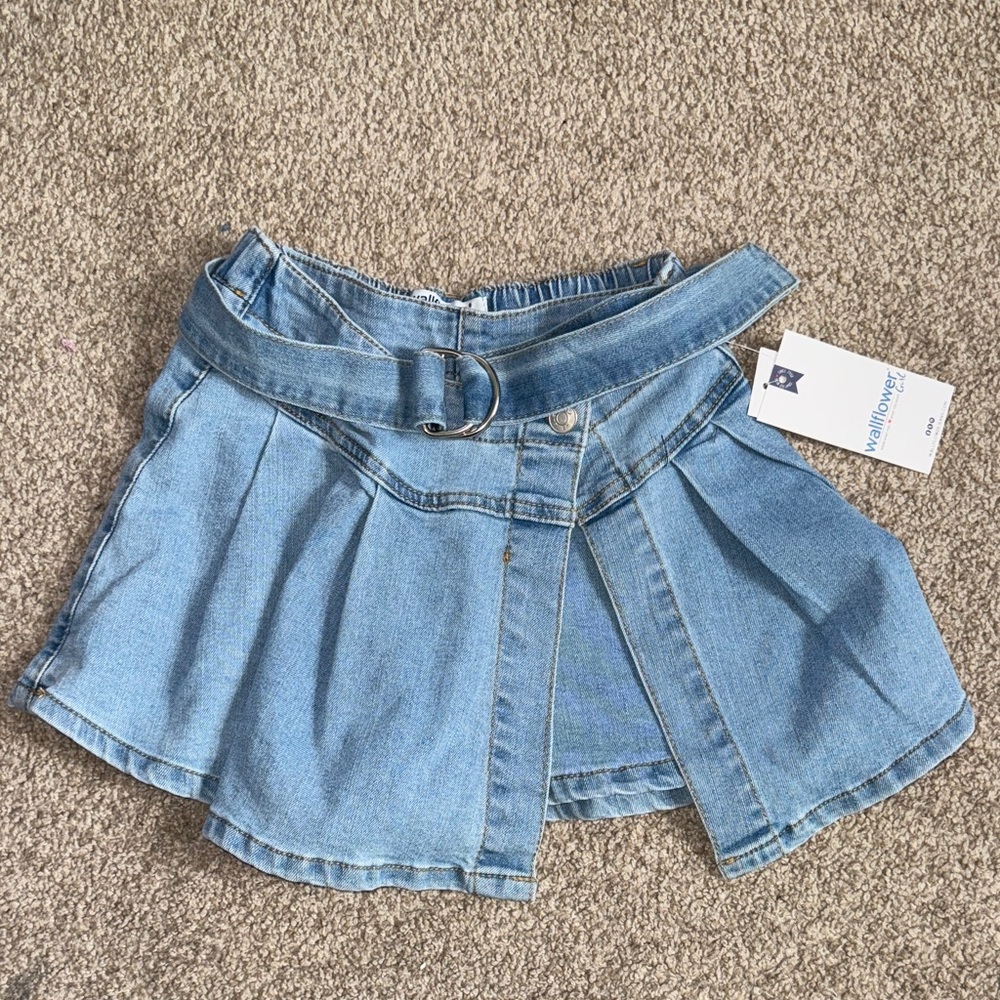 Wallflower Denim Skirt with Belt